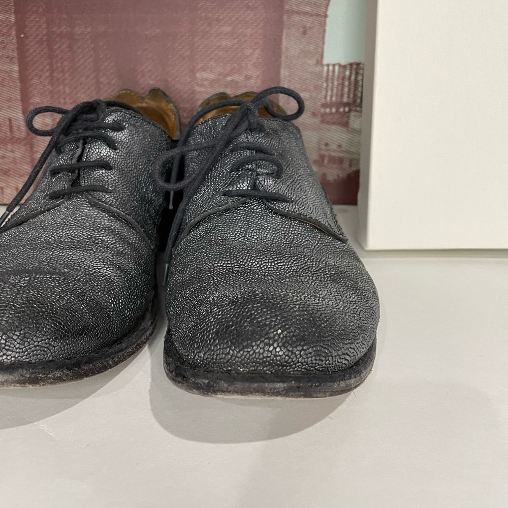 Fiorentini + Baker leather Oxford shoes silver crackled specks - Picture 3 of 12